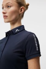 Tour Tech Golf Polo Navy Women J.Lindeberg Clothing 66XF1551 - Image 4
