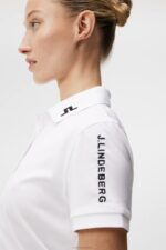 Tour Tech Golf Polo White Women J.Lindeberg Clothing 66XF1552 - Image 4
