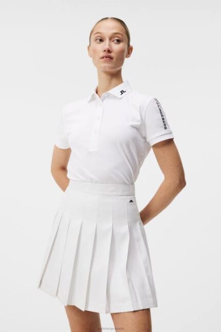 Tour Tech Golf Polo White Women J.Lindeberg Clothing 66XF1552