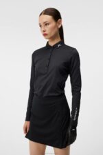Tour Tech Long Sleeve Polo Black Women J.Lindeberg Clothing 66XF1336