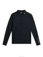 Tour Tech Long Sleeve Polo Black Women J.Lindeberg Clothing 66XF1336 - Image 5