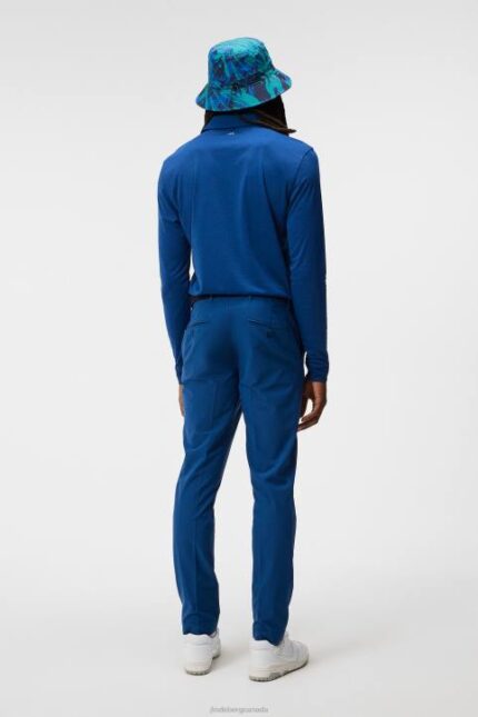 Tour Tech Long Sleeve Polo Estate Blue Melange Men J.Lindeberg Clothing 66XF105