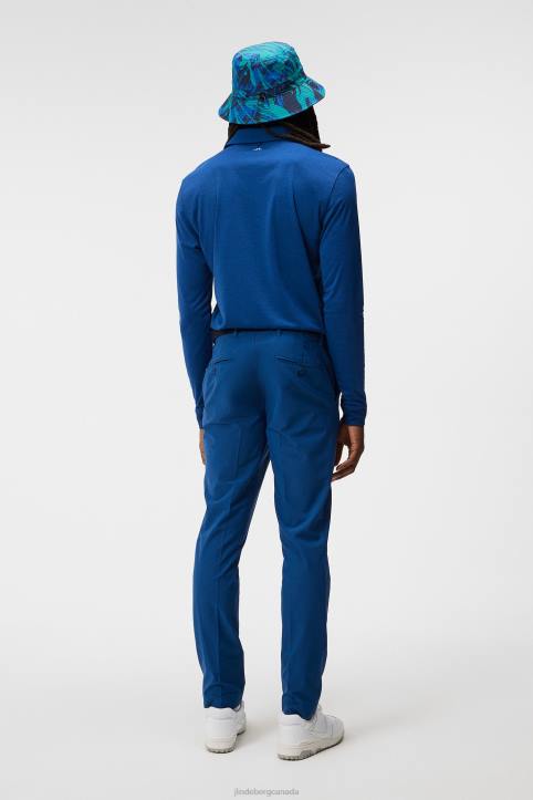Tour Tech Long Sleeve Polo Estate Blue Melange Men J.Lindeberg Clothing 66XF105 - Image 1