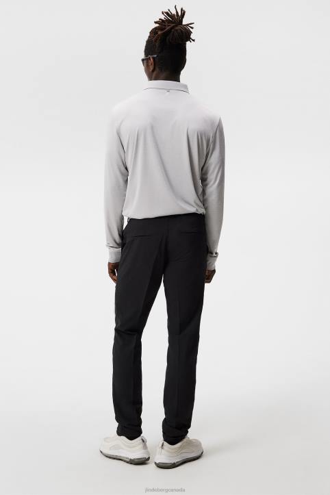 Tour Tech Long Sleeve Polo Light Grey Melange Men J.Lindeberg Clothing 66XF106 - Image 2