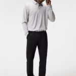 Tour Tech Long Sleeve Polo Light Grey Melange Men J.Lindeberg Clothing 66XF106