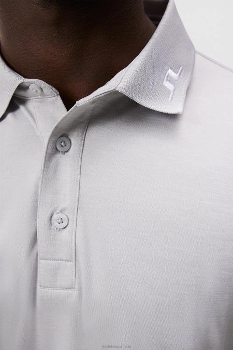 Tour Tech Long Sleeve Polo Light Grey Melange Men J.Lindeberg Clothing 66XF106 - Image 3
