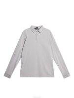 Tour Tech Long Sleeve Polo Light Grey Melange Men J.Lindeberg Clothing 66XF106 - Image 5