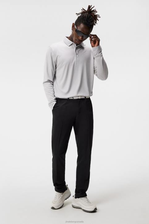 Tour Tech Long Sleeve Polo Light Grey Melange Men J.Lindeberg Clothing 66XF106 - Image 1