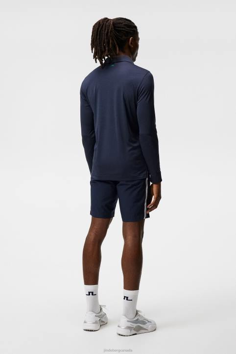 Tour Tech Long Sleeve Polo Navy Melange Men J.Lindeberg Clothing 66XF272 - Image 2