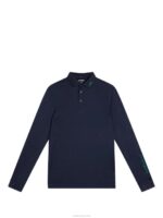 Tour Tech Long Sleeve Polo Navy Melange Men J.Lindeberg Clothing 66XF272 - Image 5