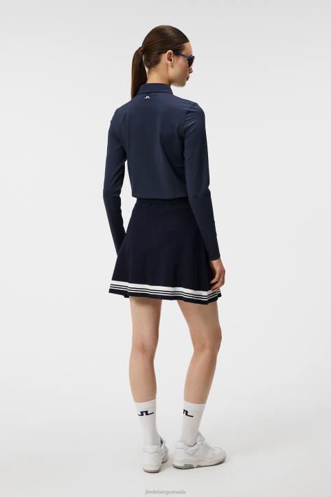 Tour Tech Long Sleeve Polo Navy Women J.Lindeberg Clothing 66XF1335 - Image 2