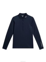 Tour Tech Long Sleeve Polo Navy Women J.Lindeberg Clothing 66XF1335 - Image 5