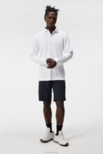 Tour Tech Long Sleeve Polo White Men J.Lindeberg Clothing 66XF108 - Image 2
