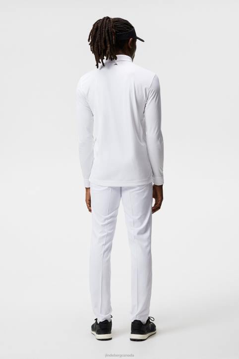 Tour Tech Long Sleeve Polo White Men J.Lindeberg Clothing 66XF270 - Image 2