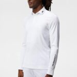Tour Tech Long Sleeve Polo White Men J.Lindeberg Clothing 66XF270