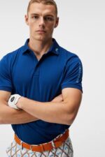 Tour Tech Polo Estate Blue Men J.Lindeberg Clothing 66XF57 - Image 3
