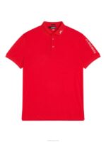 Tour Tech Polo Fiery Red Men J.Lindeberg Clothing 66XF256 - Image 4