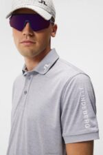 Tour Tech Polo Grey Melange Men J.Lindeberg Clothing 66XF59 - Image 3