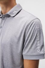Tour Tech Polo Grey Melange Men J.Lindeberg Clothing 66XF59 - Image 4