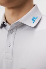 Tour Tech Polo Light Grey Melange Men J.Lindeberg Clothing 66XF253 - Image 4