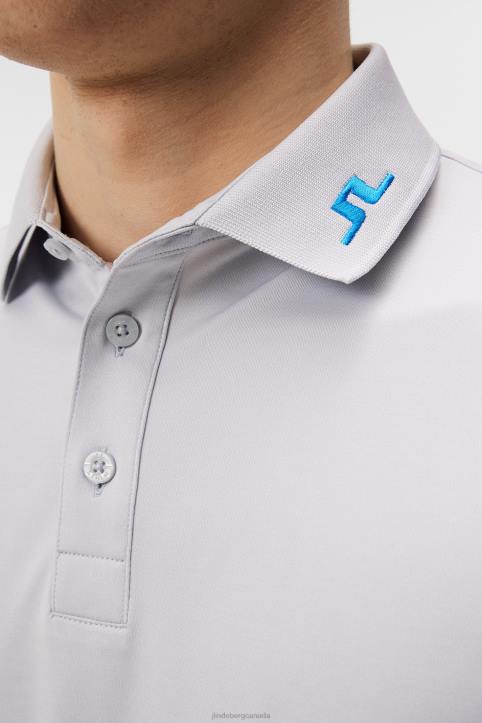 Tour Tech Polo Light Grey Melange Men J.Lindeberg Clothing 66XF253 - Image 4