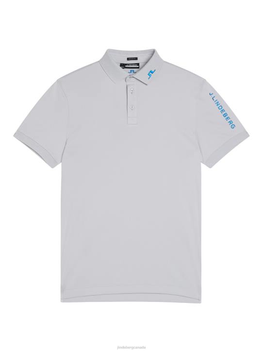 Tour Tech Polo Light Grey Melange Men J.Lindeberg Clothing 66XF253 - Image 5