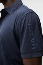 Tour Tech Polo Navy Melange Men J.Lindeberg Clothing 66XF60 - Image 3