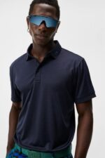 Tour Tech Polo Navy Melange Men J.Lindeberg Clothing 66XF60 - Image 4