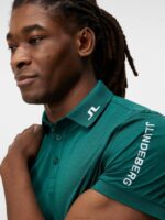 Tour Tech Polo Rain Forest Melange Men J.Lindeberg Clothing 66XF252 - Image 3