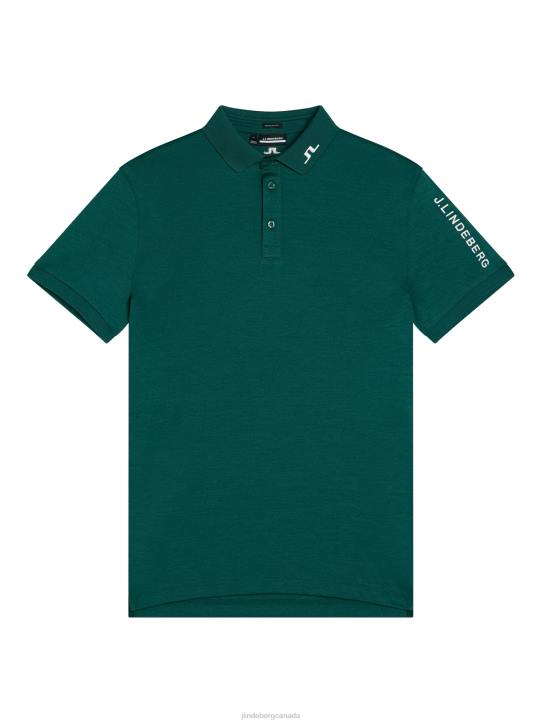 Tour Tech Polo Rain Forest Melange Men J.Lindeberg Clothing 66XF252 - Image 4