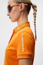 Tour Tech Polo Russet Orange Women J.Lindeberg Clothing 66XF1470 - Image 2