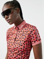 Tour Tech Print Golf Polo Faded Rose Animal Women J.Lindeberg Clothing 66XF2620 - Image 3