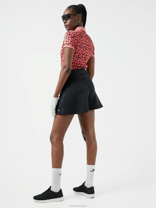 Tour Tech Print Golf Polo Faded Rose Animal Women J.Lindeberg Clothing 66XF2620 - Image 1