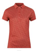 Tour Tech Print Golf Polo Faded Rose Bridge Monogram Women J.Lindeberg Clothing 66XF2619 - Image 4