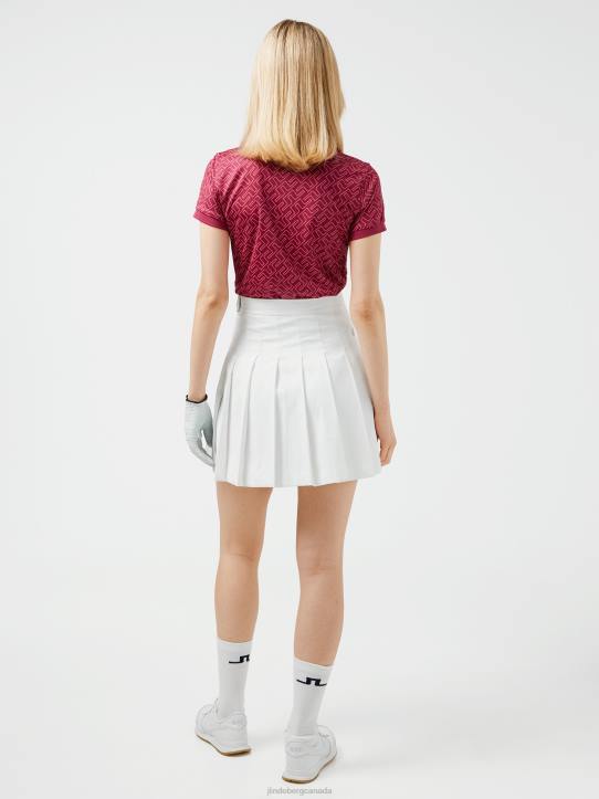 Tour Tech Print Golf Polo Hot Pink Bridge Monogram Women J.Lindeberg Clothing 66XF2617 - Image 1