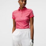 Tour Tech Print Polo Azalea Bridge Swirl Women J.Lindeberg Clothing 66XF1459