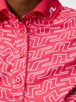 Tour Tech Print Polo Azalea Bridge Swirl Women J.Lindeberg Clothing 66XF1459 - Image 5