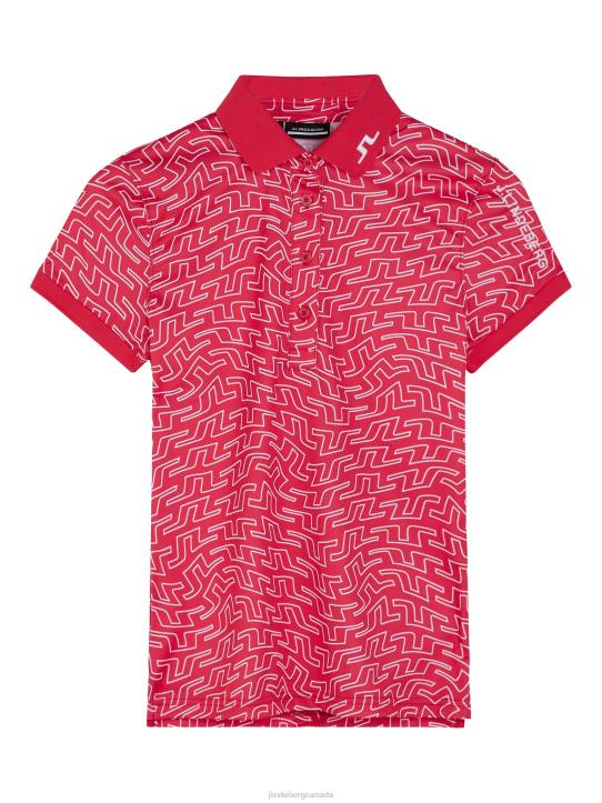 Tour Tech Print Polo Azalea Bridge Swirl Women J.Lindeberg Clothing 66XF1459 - Image 6