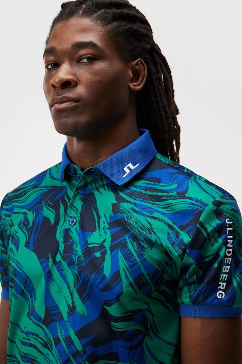Tour Tech Print Polo Death Valley Men J.Lindeberg Clothing 66XF19 - Image 3
