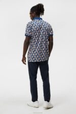 Tour Tech Print Polo Estate Blue Diamond Men J.Lindeberg Clothing 66XF20