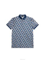 Tour Tech Print Polo Estate Blue Diamond Men J.Lindeberg Clothing 66XF20 - Image 5
