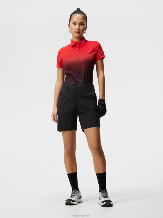 Tour Tech Print Polo Fiery Sunset fade Women J.Lindeberg Clothing 66XF1464 - Image 3