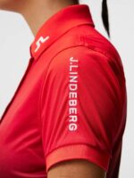 Tour Tech Print Polo Fiery Sunset fade Women J.Lindeberg Clothing 66XF1464 - Image 5