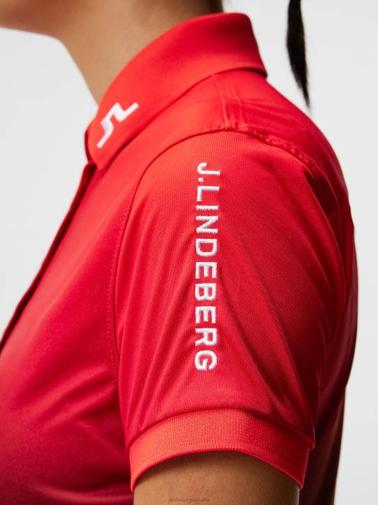 Tour Tech Print Polo Fiery Sunset fade Women J.Lindeberg Clothing 66XF1464 - Image 5