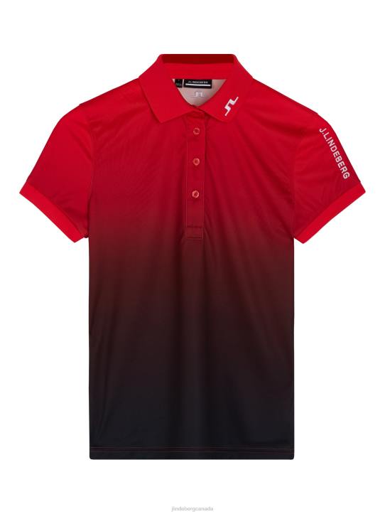 Tour Tech Print Polo Fiery Sunset fade Women J.Lindeberg Clothing 66XF1464 - Image 6