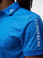 Tour Tech Print Polo Lapis Bridge Swirl Men J.Lindeberg Clothing 66XF247 - Image 3