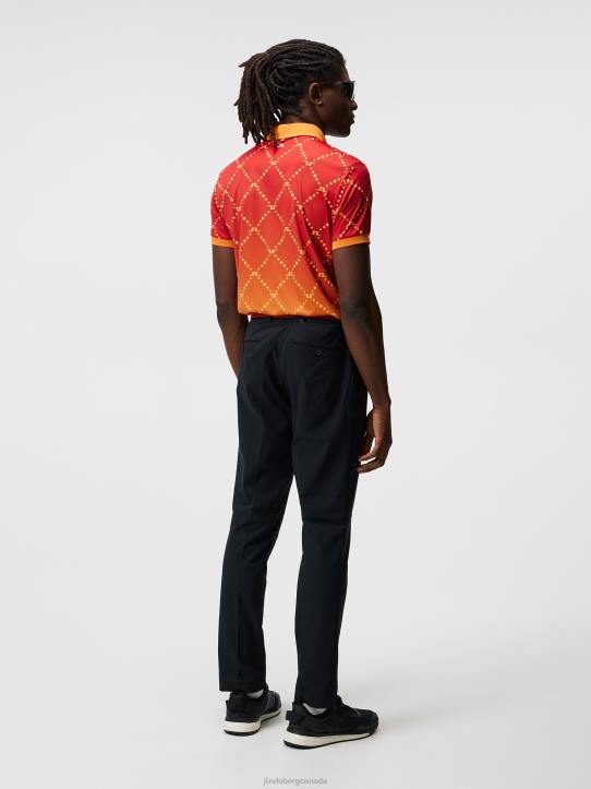 Tour Tech Print Polo Sunset Fade Logo Men J.Lindeberg Clothing 66XF243 - Image 2