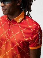 Tour Tech Print Polo Sunset Fade Logo Men J.Lindeberg Clothing 66XF243 - Image 3