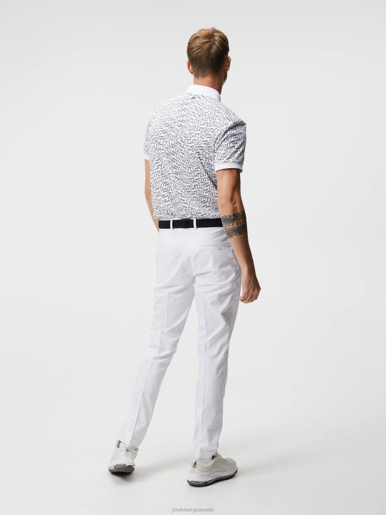 Tour Tech Print Polo White Bridge Swirl Men J.Lindeberg Clothing 66XF245 - Image 1