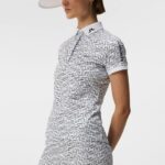 Tour Tech Print Polo White Bridge Swirl Women J.Lindeberg Clothing 66XF1460